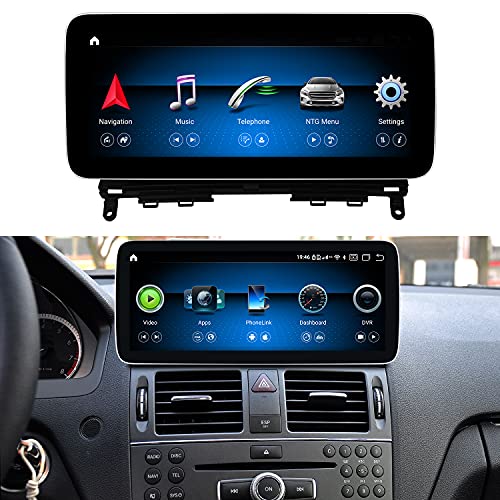 Android 10.25inch HD1920 Screen Upgrade Display Monitor Multimedia Player GPS Navigation for Mercedes Benz C180 C200 C280 C300 C350 W204 S204 (2007-2010) NTG4.0