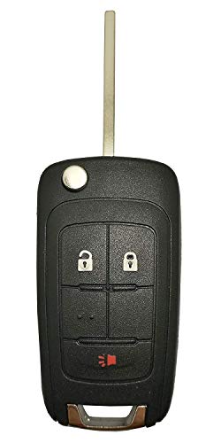 Key Fob Case Shell Fit for Chevrolet Chevy Equinox Sonic GMC Terrain 3 Buttons Replacement Flip Folding Smart Car Key Fob Cover with Uncut Blade Blank (3 Buttons Flip Key Shell)