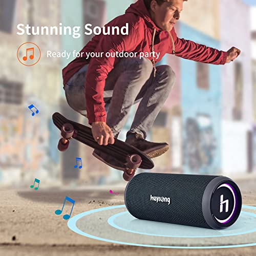 HEYSONG Waterproof Bluetooth Speaker, Portable Wireless Outdoor Speakers with 20W Loud Stereo Sound, Good Bass, IPX6 Speaker for Pool, Shower, Kayak, Beach Accessories, Gifts for Men Women