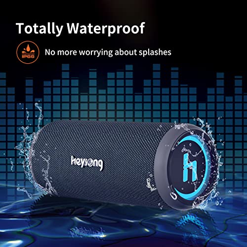 HEYSONG Waterproof Bluetooth Speaker, Portable Wireless Outdoor Speakers with 20W Loud Stereo Sound, Good Bass, IPX6 Speaker for Pool, Shower, Kayak, Beach Accessories, Gifts for Men Women