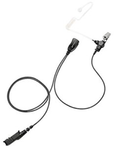 single wire earpiece with reinforced cable for motorola radios xpr3300 xpr3500 xpr3300e xpr3500e (xpr 3300 3500 3300e 3500e series), acoustic tube headset, compact ptt/mic, clear audio transmission