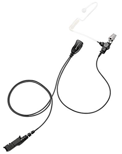 Single Wire Earpiece with Reinforced Cable for Motorola Radios XPR3300 XPR3500 XPR3300e XPR3500e (XPR 3300 3500 3300e 3500e Series), Acoustic Tube Headset, Compact PTT/Mic, Clear Audio Transmission