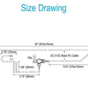 Single Wire Earpiece with Reinforced Cable for Motorola Radios XPR3300 XPR3500 XPR3300e XPR3500e (XPR 3300 3500 3300e 3500e Series), Acoustic Tube Headset, Compact PTT/Mic, Clear Audio Transmission