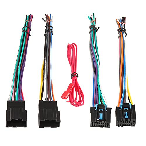 RED WOLF Car Radio Stereo Replacement Wiring Harness Male + Female Connector Plug Kit Compatible with 2006-2013 Chevy GMC Sierra Savana Buick