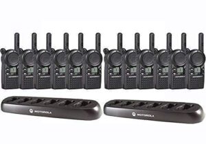 12 motorola cls1110 two way radio walkie talkies + 2 multi chargers set of 12 uhf radios