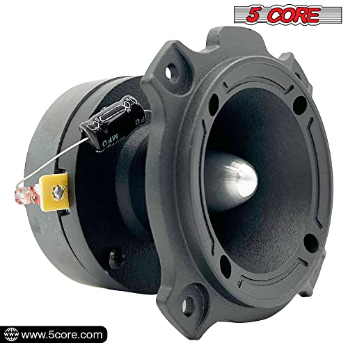 5 CORE The 2 Pieces Black 3.5 Inch Super Tweeter, 4 Ohm, 600 Watts Peak, 105 dB Bullet, 1 in Superior Voice Coil, Pro Bullet Tweeters for Car (Pair) TW Bullet 180 2PCS