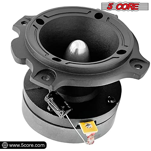 5 CORE The 2 Pieces Black 3.5 Inch Super Tweeter, 4 Ohm, 600 Watts Peak, 105 dB Bullet, 1 in Superior Voice Coil, Pro Bullet Tweeters for Car (Pair) TW Bullet 180 2PCS