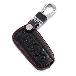 kawihen leather smart remote key fob case holder cover compatible with for bmw 3 5 6 7 series kr55wk49127 kr55wk49123
