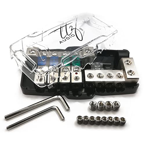 TTZ Audio ANL Fuse Distribution Block, Extra Screw Set, 2 Allen Keys, 2 Extra ANL Fuses 2 x 0GA/4GA to 4 x 4GA/8GA