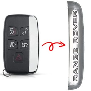 remoteoverstock for replacement chrome (side) remote cover for land rover range rover remote fits 2011-2020 key fob lr2 lr4 evoque sport – fcc id: kobjtf10a, p/n: ch22-15k601-ab – chrome cover only