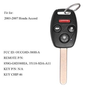 BESTHA 2 Key Fob Replacement KR55WK49308 for Honda Accord 2008 2009 2010 2011 2012 Pilot 2009 2010 2011 2012 2013 2014 2015 Keyless Entry Remote Uncut Head Control