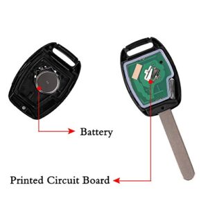 BESTHA 2 Key Fob Replacement KR55WK49308 for Honda Accord 2008 2009 2010 2011 2012 Pilot 2009 2010 2011 2012 2013 2014 2015 Keyless Entry Remote Uncut Head Control