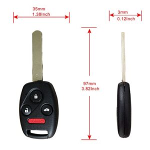 BESTHA 2 Key Fob Replacement KR55WK49308 for Honda Accord 2008 2009 2010 2011 2012 Pilot 2009 2010 2011 2012 2013 2014 2015 Keyless Entry Remote Uncut Head Control