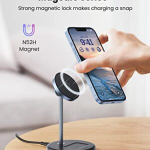 UGREEN 2-in-1 Magnetic Wireless Charging Station, Compatible with MagSafe Charging Stand, Wireless Charger with 3 FT USB-C Cable for iPhone 14/13/12 Series and AirPods Series (No AC Adapter)