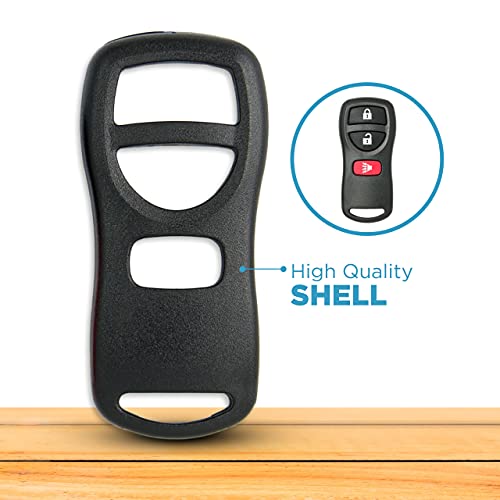 Keyless2Go Replacement for New Shell Case and 3 Button Pad for Remote Key Fob with FCC KBRASTU15 - Shell ONLY