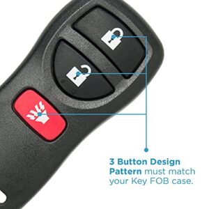 Keyless2Go Replacement for New Shell Case and 3 Button Pad for Remote Key Fob with FCC KBRASTU15 - Shell ONLY