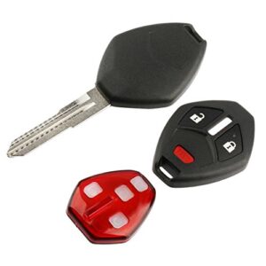 key fob keyless entry remote shell case & pad fits mitsubishi outlander lancer mirage i-meiv