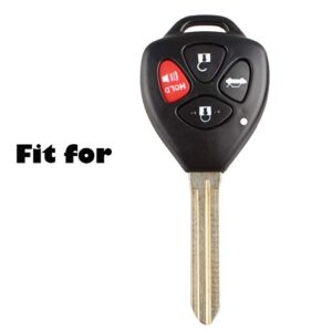 XUHANG Sillicone key fob Skin key Cover Keyless Entry Remote Case Protector Shell for TOYOTA Camry Avalon Matrix Corolla Land Cruiser 4 button smart remote key black