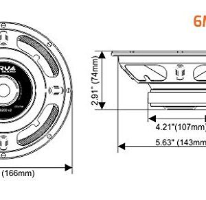 PRV AUDIO 6MB200 v2 6.5 Inch Speakers Midbass Woofer 8 Ohm, 100 Watts RMS, 200 Watts Program Power, 93.5 dB 1.5 in Voice Coil for Small Custom Enclosures Pro Car Audio System (Single)