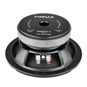 PRV AUDIO 6MB200 v2 6.5 Inch Speakers Midbass Woofer 8 Ohm, 100 Watts RMS, 200 Watts Program Power, 93.5 dB 1.5 in Voice Coil for Small Custom Enclosures Pro Car Audio System (Single)