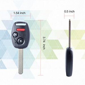 Car Remote Control Uncut Ignition Chip Key Keyless Entry fit for 2005-2010 Honda Odyssey/2006-2014 Ridgeline (OUCG8D-380H-A) 1 Pack