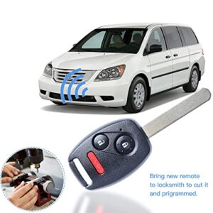 Car Remote Control Uncut Ignition Chip Key Keyless Entry fit for 2005-2010 Honda Odyssey/2006-2014 Ridgeline (OUCG8D-380H-A) 1 Pack