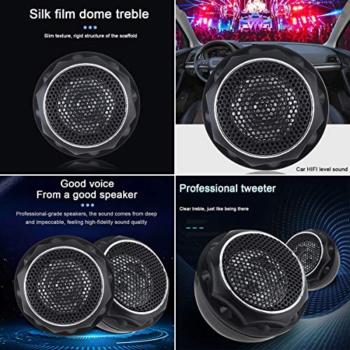 ePathChina 2pcs 140W T280 High Efficiency Mini Dome Tweeter Speakers for Car Audio System