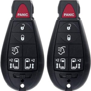 6 Button Key Fob Compatible for 2008-2015 Chrysler Town and Country,2008-2014 Dodge Grand Caravan Keyless Entry Remote Replacement for M3N5WY783X IYZ-C01C