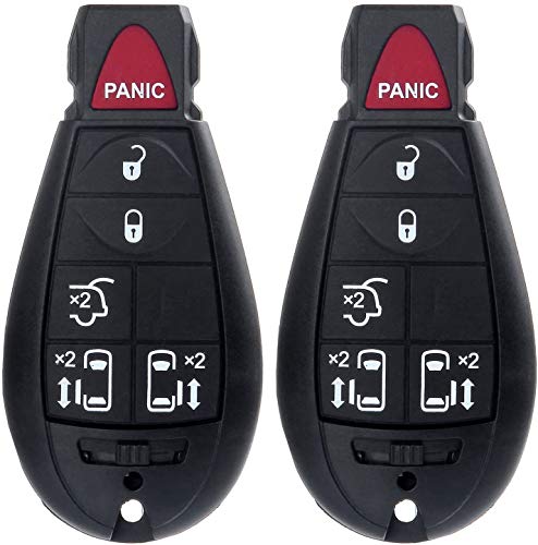 6 Button Key Fob Compatible for 2008-2015 Chrysler Town and Country,2008-2014 Dodge Grand Caravan Keyless Entry Remote Replacement for M3N5WY783X IYZ-C01C