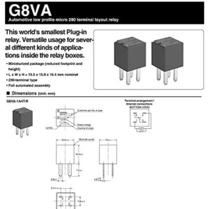 Aeola 1 Pack G8VA1A4TR 4 Pin Automotive Air Conditioner, Speaker Relay Fits for Harley G8VA1A4TR01, 68207357AA,68207357AA,68055797AA, 68207357AA, DC12, G8VA-1A4T-R01, VH28-11F24-S01, VH2811F24S01