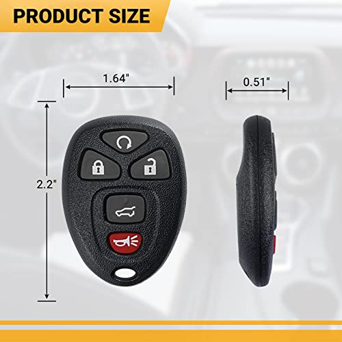 Car Key Fob Key Compatible with Chevrolet Chevy Traverse丨Suburban丨Tahoe丨GMC Acadia丨Yukon丨Buick Cadillac Keyless Entry Remote Clicker 5 Button with FCC OUC60270 OUC60221 15913415 (2 Packs)