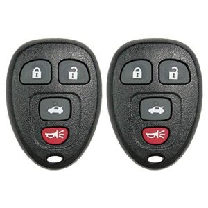keyless2go replacement for new keyless entry remote car key fob for select malibu cobalt lacrosse grand prix g5 g6 models that use 15252034 kobgt04a remote (2 pack)