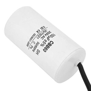 CBB60 Run Capacitor, AC CBB60 Capacitor 250V AC Capacitor 100uF Capacitor 50/60Hz Motor Run Capacitor with Wire Lead for Motor Air Compressor