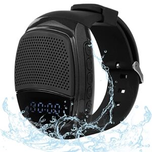 wireless wearable wrist portable sports bluetooth speaker watch with timer time clock mp3 player fm radio selfie alarm clock stopwatch countdown watch anti-lost for running, hiking, climbing