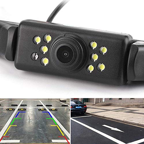 Car Rear View Backup Camera - 9 LEDs License Plate Rearview Camera,Vehicle Waterproof Reversing Camera,120° View Angle Auto Backing Camera for Trucks/SUV/RV/Pickup/Vans