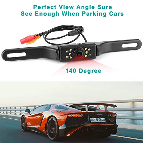 Car Rear View Backup Camera - 9 LEDs License Plate Rearview Camera,Vehicle Waterproof Reversing Camera,120° View Angle Auto Backing Camera for Trucks/SUV/RV/Pickup/Vans