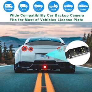 Car Rear View Backup Camera - 9 LEDs License Plate Rearview Camera,Vehicle Waterproof Reversing Camera,120° View Angle Auto Backing Camera for Trucks/SUV/RV/Pickup/Vans