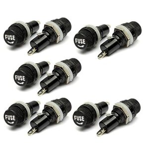lgege 10pcs electrical panel mounted 5 x 20mm fuse holder for radio auto stereo