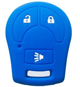 rpkey silicone keyless entry remote control key fob cover case protector replacement fit for nissan armada cube frontier juke murano pathfinder quest rogue select sentra titan versa note xterra （blue）
