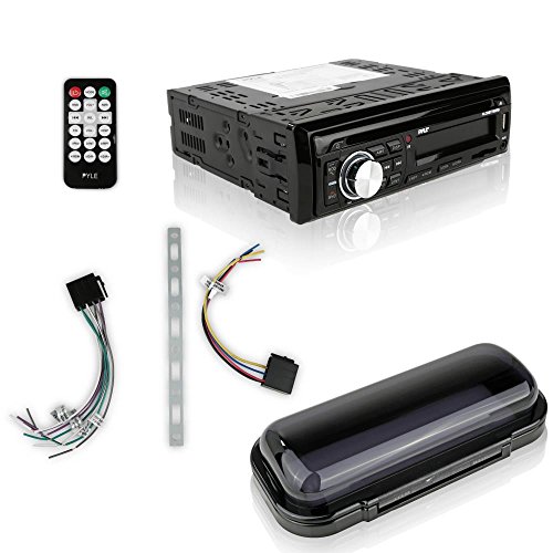 Pyle Marine Stereo Receiver Speaker Kit - In-Dash LCD Digital Console Built-in Bluetooth & Microphone 6.5” Waterproof Speakers (2) w/ MP3/USB/SD/AUX/FM Radio Reader & Remote Control - PLCDBT75MRB