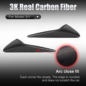 TSLAUCAY Tesla Model 3/Y Side Camera Cover 2 PCS Model 3&Y Carbon Fiber Side Camera Turn Signal Cover for Model 3/Y -2017-2023 External Protection Side Camera Accessories-Matte