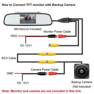 GreenYi Double-Shielded Car RCA Rear View Camera Video Extension Cord(32.8FT / 10M), Pure Copper Back Up Rearview Reverse Cam Male to Male AV Connector Adapter Wire