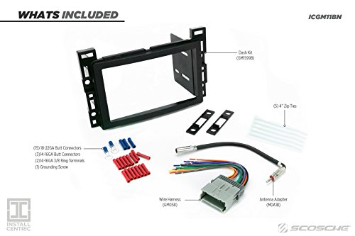 SCOSCHE Install Centric ICGM11BN Compatible with Select GM 2004-09 Double DIN Complete Basic Installation Solution for Installing an Aftermarket Stereo,Black