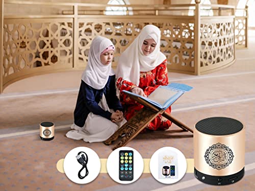 Hitopin Portable Digital Quran Speaker with Remote Control over18 Reciters and 15Translations Available Quality Qur'an Speaker Arabic English French, Urdu etc Mp3 FM Radio