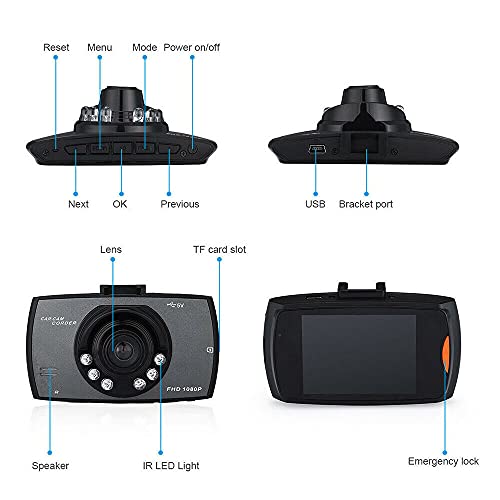 G · PEH Car Dash Cam 1080P Full HD Car DVR Dashboard Camera Video Recorder with G-Sensor Night Vision Loop Recording