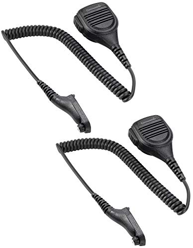 2 Pack Speaker Mics with Reinforced Cable for Motorola Radios APX4000 APX6000 APX7000 APX8000 XPR6350 XPR6550 XPR7350 XPR7550 XPR7550e (APX 4000 6000 7000 8000 XPR 6350 6550 7550), Shoulder Microphone