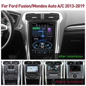 Car Radio Stereo for Ford Fusion Mondeo 2013 to 2019 Android 10.0 T-Style Head Unit Navigation 12.1 Inch IPS Touchscreen Build in Wireless Carplay WiFi Support DSP Sirius (Auto)