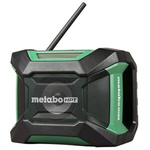 metabo hpt 18v multivolt™ cordless bluetooth radio | tool only – no-battery | 18 hour runtime | am/fm | 9 presets | ac adapter included | lifetime tool warranty | ur18daq4