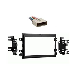 compatible with ford f 150 2004 2005 2006 double din stereo harness radio install dash kit package