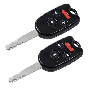 STAUBER Best Honda Key Shell Replacement for Accord, Ridgeline, Civic, and CR-V - KR55WK49308, N5F-A05TAA, N5F-S0084A - NO LOCKSMITH REQUIRED! Save using your old key and chip! - 2 Pack (Black)